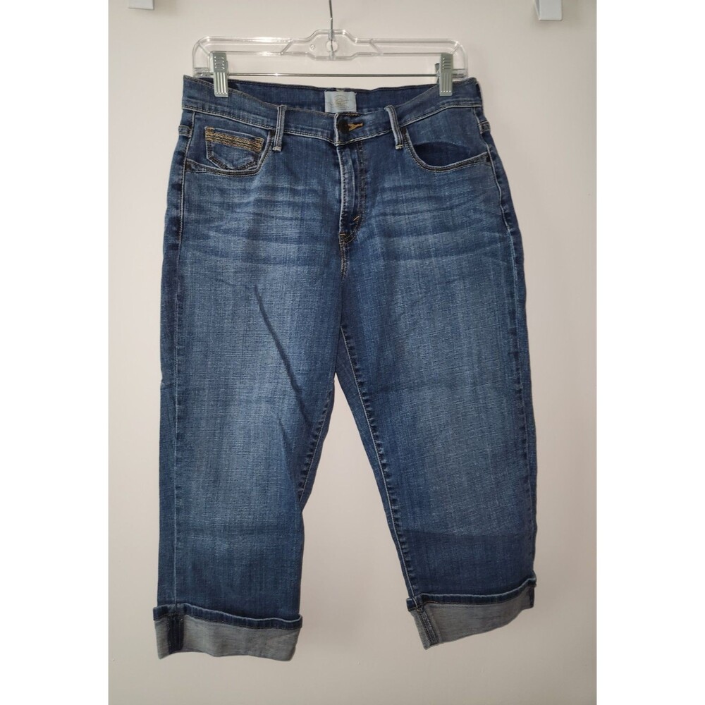 Levis Womens Sz 8 515 Capri Denim Jeans Pants Medium Wash Cuffed Hem Casual